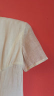 Vintage 1990s Escada Ivory Linen And Silk Button-Front Dress