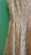 Vintage 1950s Champagne Embroidered Synthetic Occasion Dress