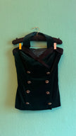 Vintage 1980s Dark Green Velvet Vest And Skirt Set