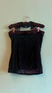 Vintage 1980s Dark Green Velvet Vest And Skirt Set