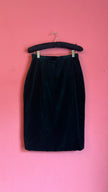 Vintage 1980s Dark Green Velvet Vest And Skirt Set