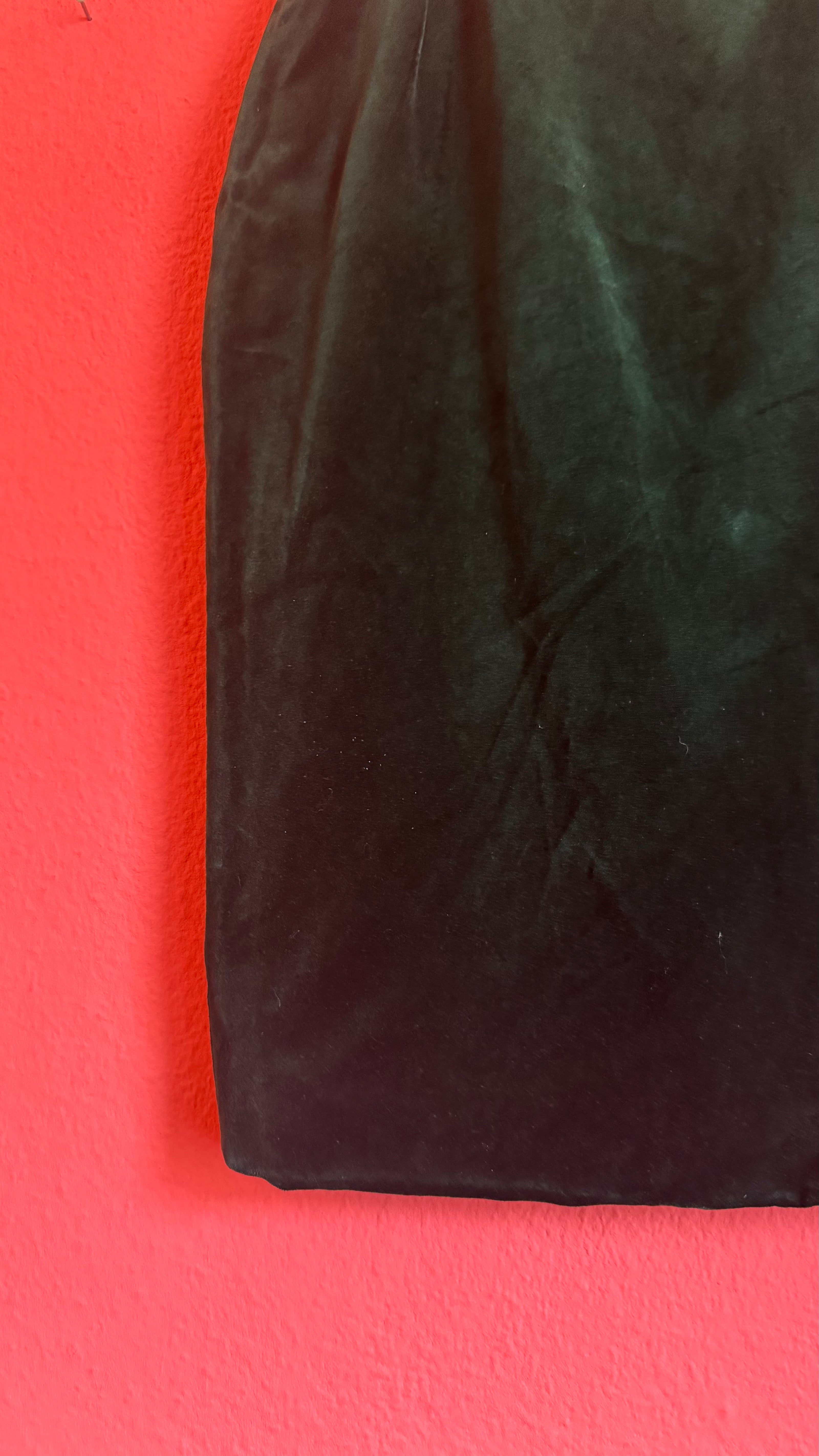 Vintage 1980s Dark Green Velvet Vest And Skirt Set
