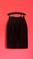 Vintage 1980s Dark Green Velvet Vest And Skirt Set