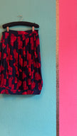 Vintage 1980s Dino Valiano Red Floral Silk Skirt