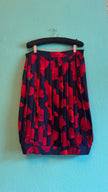 Vintage 1980s Dino Valiano Red Floral Silk Skirt