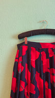 Vintage 1980s Dino Valiano Red Floral Silk Skirt
