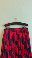 Vintage 1980s Dino Valiano Red Floral Silk Skirt