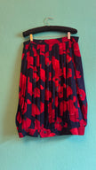 Vintage 1980s Dino Valiano Red Floral Silk Skirt