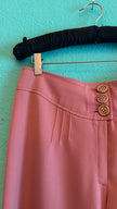 Vintage 1970s Diolen Pink Wool Blend Flared Trousers