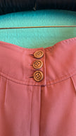 Vintage 1970s Diolen Pink Wool Blend Flared Trousers