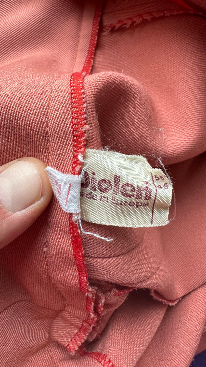 Vintage 1970s Diolen Pink Wool Blend Flared Trousers