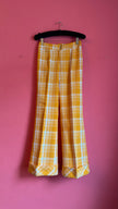 Vintage 1970s Yellow Plaid Wide-Leg Trousers