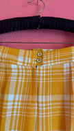 Vintage 1970s Yellow Plaid Wide-Leg Trousers