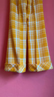 Vintage 1970s Yellow Plaid Wide-Leg Trousers