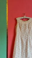 Vintage 1980s Hettlage München Ivory Lace Shift Dress