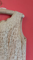 Vintage 1980s Hettlage München Ivory Lace Shift Dress