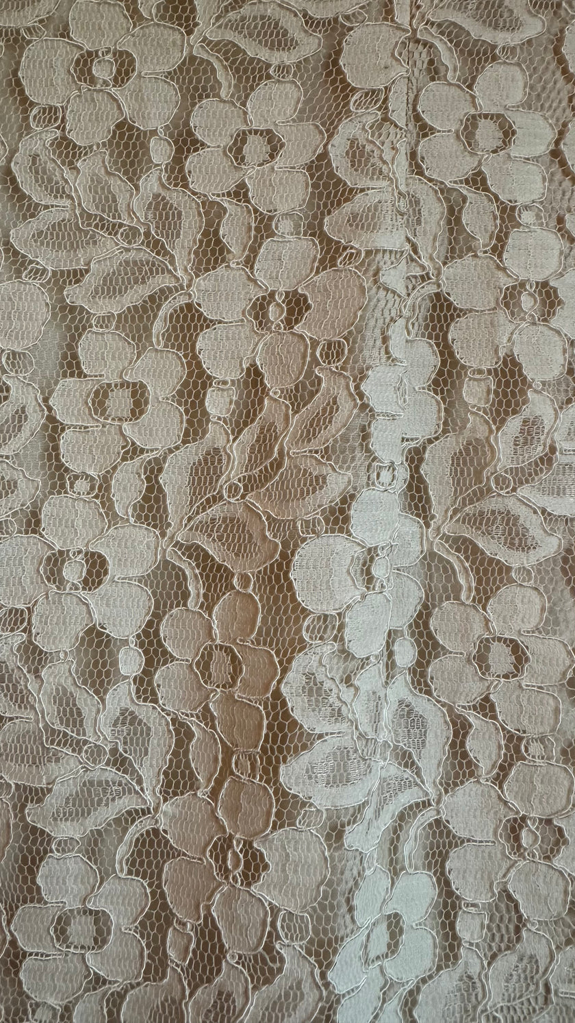 Vintage 1980s Hettlage München Ivory Lace Shift Dress