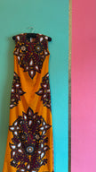 Vintage 1970s R-Mode Orange Cotton Maxi Dress
