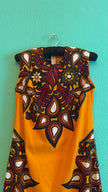 Vintage 1970s R-Mode Orange Cotton Maxi Dress
