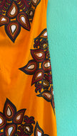 Vintage 1970s R-Mode Orange Cotton Maxi Dress