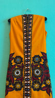Vintage 1970s R-Mode Orange Cotton Maxi Dress