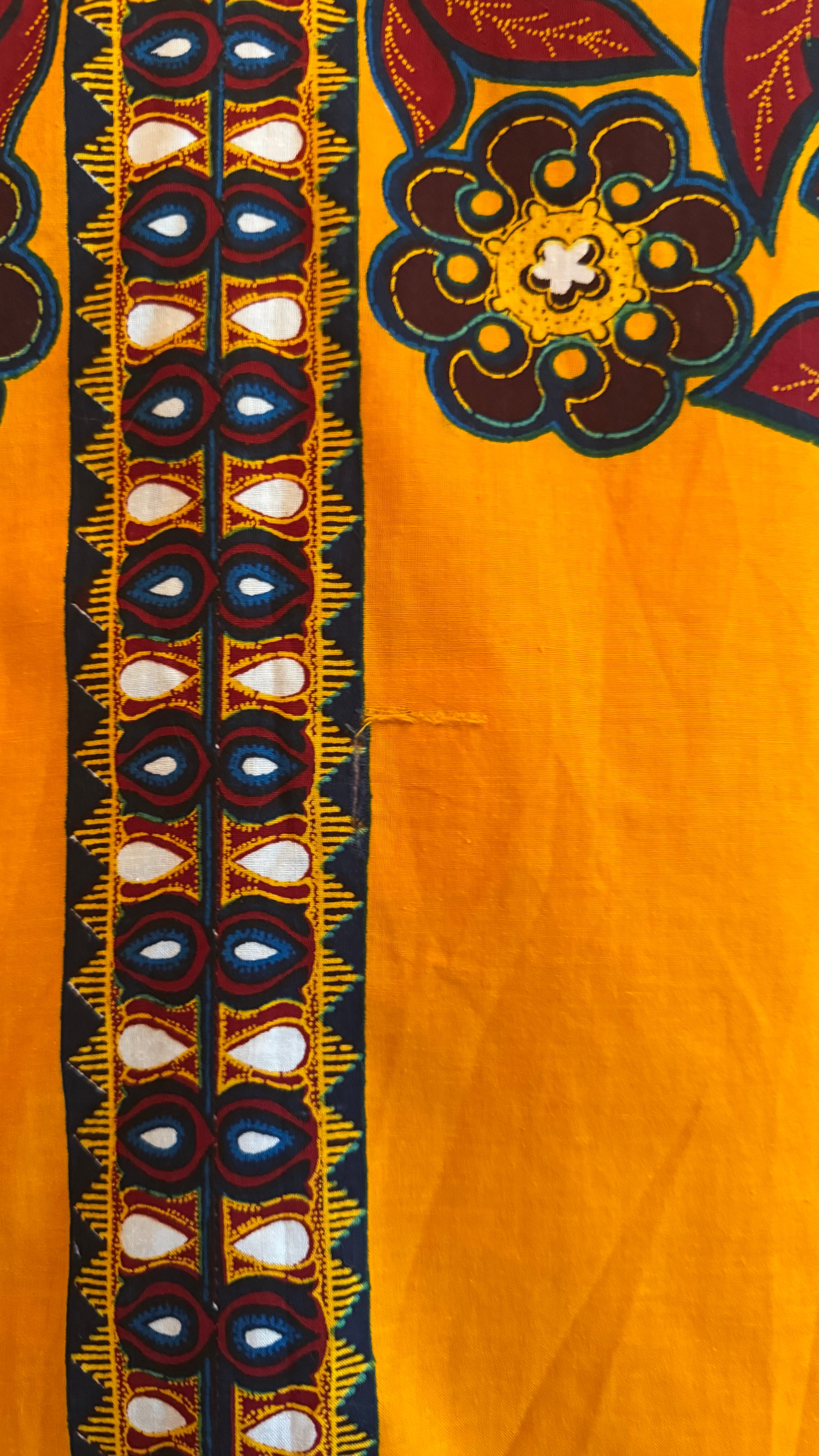 Vintage 1970s R-Mode Orange Cotton Maxi Dress