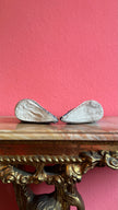 Vintage Chinese Lotus Shoes With Blue Silk Embroidery