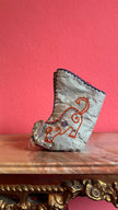 Vintage Chinese Lotus Shoes With Pale Blue Embroidery