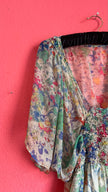Vintage 1970s Sheer Silk Floral Dress