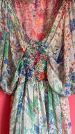 Vintage 1970s Sheer Silk Floral Dress