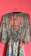 Vintage 1970s Sheer Silk Floral Dress