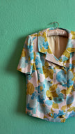 Vintage 1960s Cotton Mix Floral Cropped Jacket