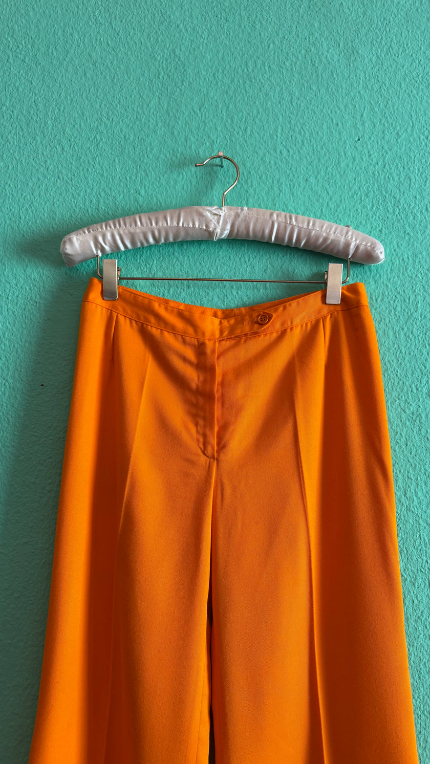 Vintage 1970s Orange Flared Trousers