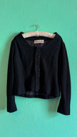 Vintage Estimated 1950s Black Wool Mix Jacket By Marcel Blanc Paris