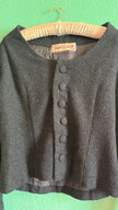 Vintage Estimated 1950s Black Wool Mix Jacket By Marcel Blanc Paris