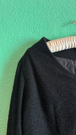 Vintage Estimated 1950s Black Wool Mix Jacket By Marcel Blanc Paris