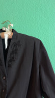 Vintage Estimated 1980s Black Beaded Synthetic Jacket