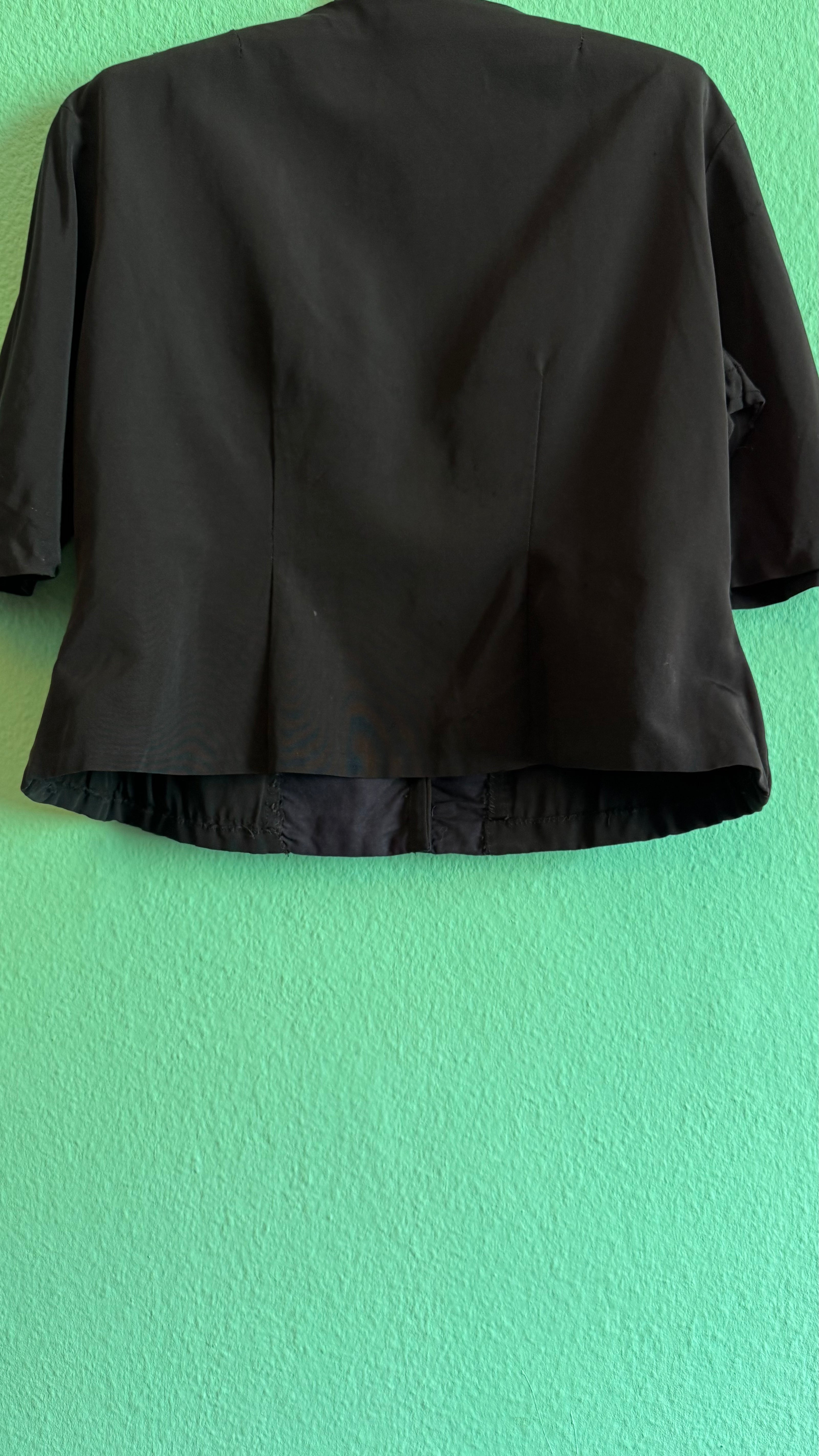 Vintage Estimated 1980s Black Beaded Synthetic Jacket