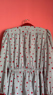 Vintage 1980s Heart Print Synthetic Nightgown With Belt