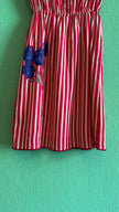 Vintage 1980s Red Striped Cotton Silk Dress