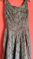 Vintage 1960s-Style Dusty Rose Floral Lace Evening Gown