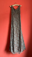 Vintage 1960s-Style Dusty Rose Floral Lace Evening Gown