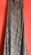 Vintage 1960s-Style Dusty Rose Floral Lace Evening Gown