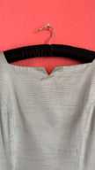 Vintage 1950s Silver Grey Silk Rep Dress with Gold Lurex Trim