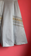Vintage 1950s Silver Grey Silk Rep Dress with Gold Lurex Trim