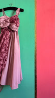 Vintage 1960s Dusty Rose Silk Taffeta & Sheer Lace Dress