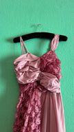 Vintage 1960s Dusty Rose Silk Taffeta & Sheer Lace Dress