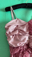 Vintage 1960s Dusty Rose Silk Taffeta & Sheer Lace Dress