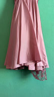Vintage 1960s Dusty Rose Silk Taffeta & Sheer Lace Dress