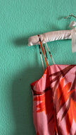 Vintage 1970s-Style Marschner Pink & Orange Botanical Print Dress